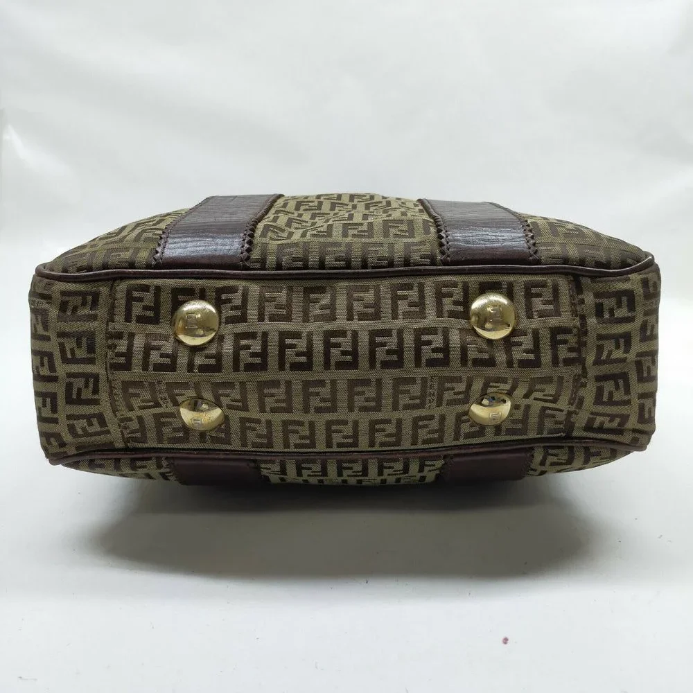AUTHENTIC Fendi Tote Bag Brown Nylon - Picture 6 of 11